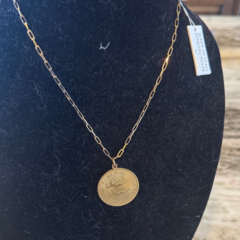 Gold Gemini Pendant Necklace